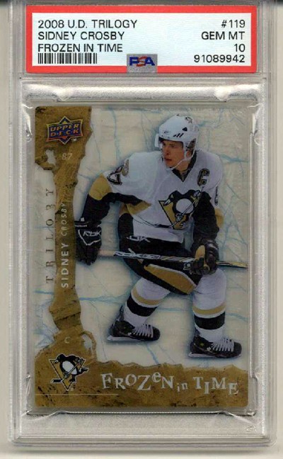 2008 UPPER DECK TRILOGY FROZEN IN TIME SIDNEY CROSBY CARD PENGUINS PSA 10 RARE
