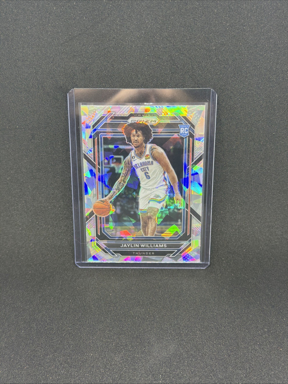 2022-23 Prizm Basketball Jaylin Williams Silver Cracked Ice Rookie #247 Thunder