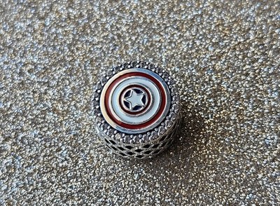 Pandora Authentic Marvel Captain America Double Sided Silver Charm