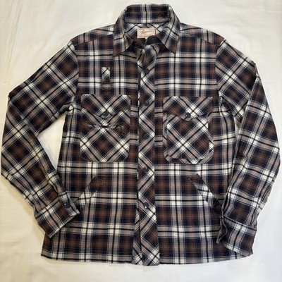 Soundman Japan Plaid Work Shirt Jacket Waldes Zipper Size 36 Small Made in Japan