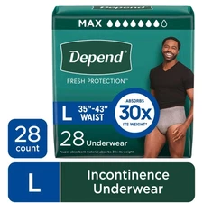 Protection Incontinence Underwear for Men, Adult Diapers, L, 28 Count