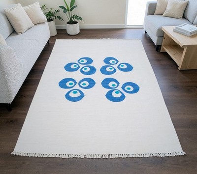 NEW HandMade Silk Turkish Rug Chintamani Motif Area Rug Oushak Rug 4x6 ft Approx