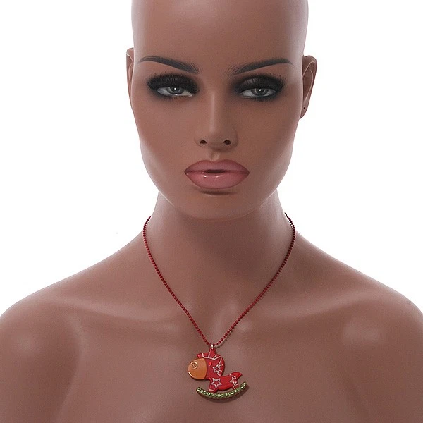 Кулон лошадь-качалка красный кристалл - Изображение 2 из 4