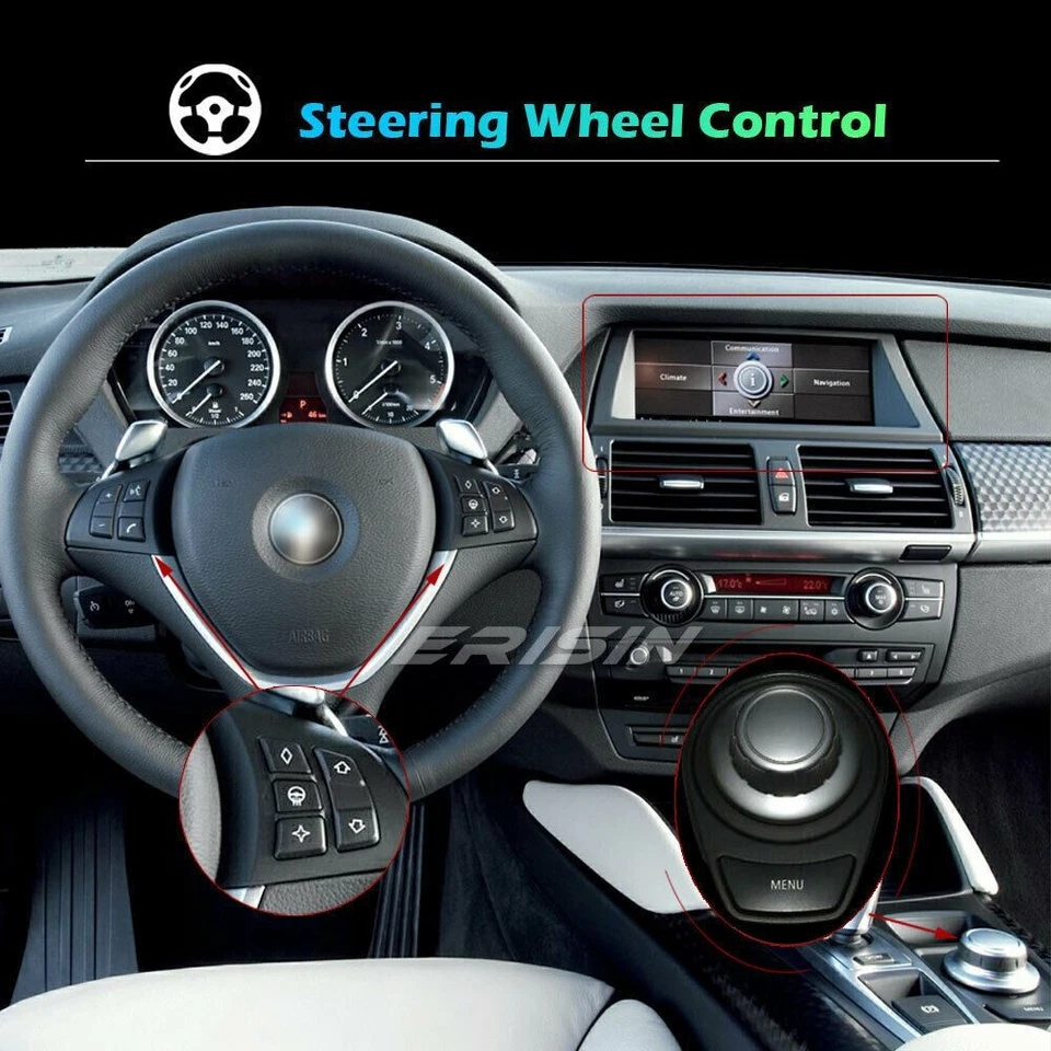 8-Kern 10.25" IPS DAB+Autoradio Android 10 Navi CarPlay GPS BT BMW X5 E70 X6 E71 - Bild 3 von 4