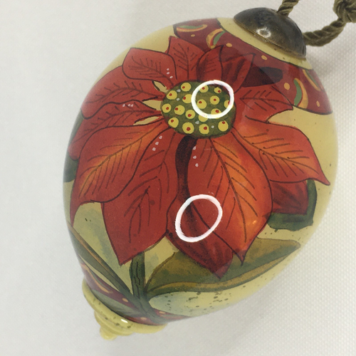 Ne Qwa Art Pointsettia Susan Winget adorno de Navidad 240 vidrio pintado al revés - Imagen 14 de 24