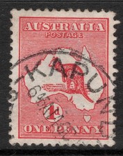 AUSTRALIA 1913-14 1d RED KANGAROO (DIE I) 1st WMK USED SG.2d P.12***
