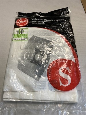 HOOVER 4010100S Type S Allergen Bag - 3 Pack Genuine Part # 43655094