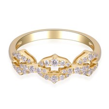 Yellow Gold Diamond Chain Link Ring