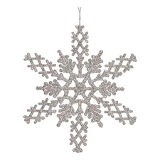 Vickerman 6.25" Glitter Snowflake Christmas Ornaments in Silver (Set of 12)