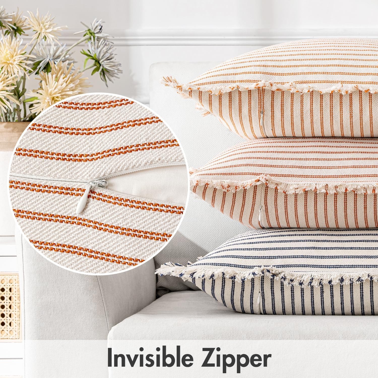 MIULEE Pack of 2 Rust Pillow Covers 20x20 Inch 20" x (Pack 2), 