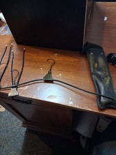 VINTAGE METAL CLOTHES HANGER FOR TRAVEL SET OF 3 WITH CASE