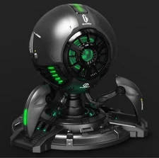 GravaStar Wireless Speaker set & Charging Base Metal Grey Used