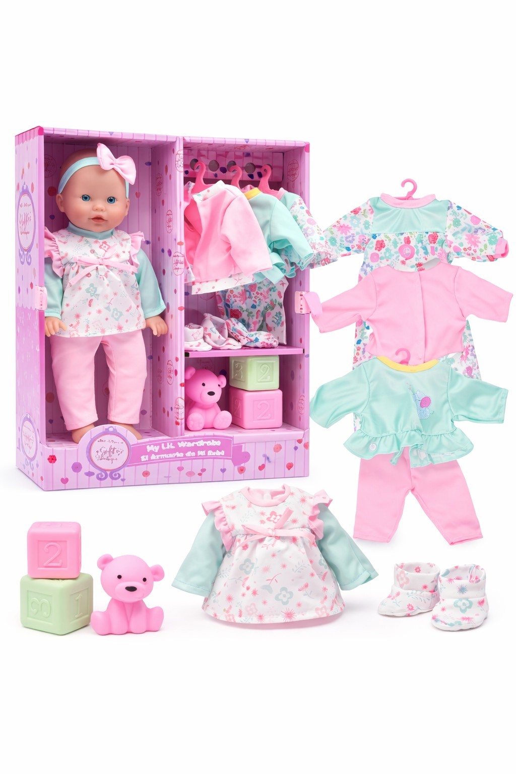To Play Gift Boutique 12" Baby Doll Wardrobe Closet Set Nib