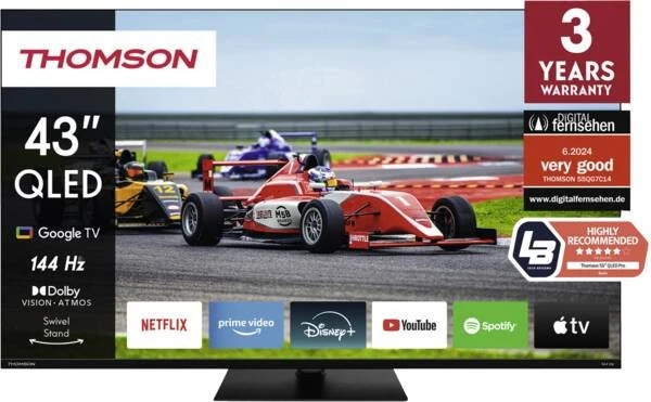 Thomson 43QG7C14 Schwarz 43 Zoll LED Smart TV 4K UHD NEU & OVP