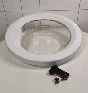 Tür mit Schalter für Beko Waschmaschine WMB 71443 PTE - Bullauge Frontlader