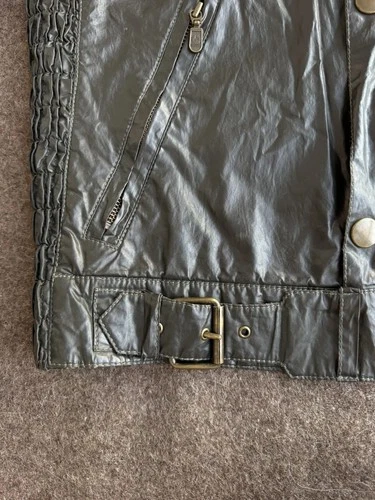 Belstaff Gangster 1969 Black Prince Label Coated Biker Jacket Dark Olive L image 3
