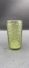 Anchor Hocking Soreno Avocado Green Textured Glass Highball 5” Tumbler Vintage