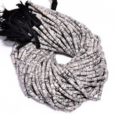 Natural Dalmatian Jasper Heishi Shape Smooth Beads 4X2.5 mm Strand 12.5" AB653