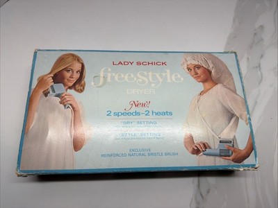 Vintage Lady Schick Freestyle Hair Dryer Set Bonnet Hood Dryer Complete
