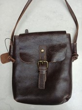 Small Leather Crossbody Purse, Brown. 7" Tall 6" Wide. Inside/outside Pocket.