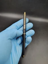 Vintage 80s Paper Mate Double Heart Ballpoint Pen Matte Black w/ Gold Tone Trim