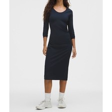 #16 LULULEMON Sz. 0 MSRP: $148 NWT All Aligned Ribbed Long-Sleeve Midi Dress
