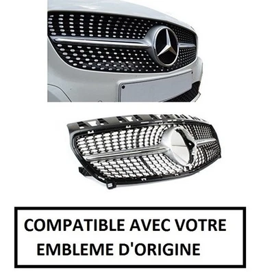 CALANDRE DIAMANT POUR MERCEDES CLASSE A W176 PHASE 1 DE 2012 A 08/2015 - Photo 1/2