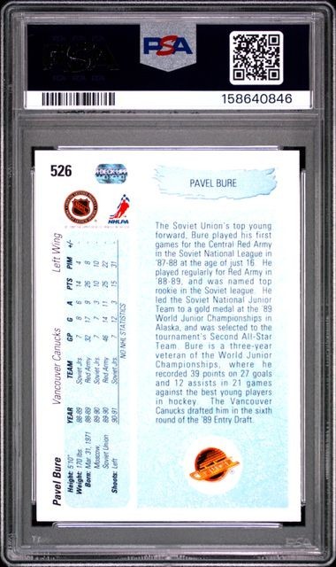1990 Upper Deck RC Young Guns Pavel Bure #526 PSA 9  view 2