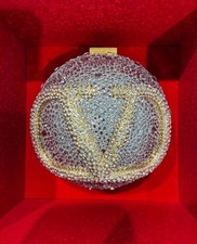 VALENTINO vlogo signature metal and swarovski® crystal clutch bag - BNWT