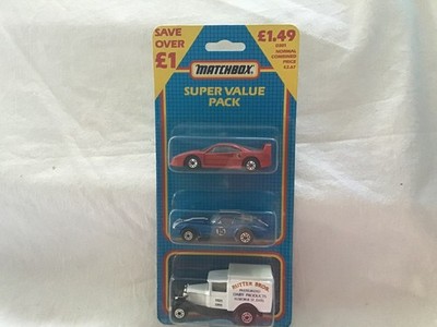 MATCHBOX MB858 TRIPLE PACK - FERRARI F40 - CORVETTE - MODEL A ' RUTTER BROS '