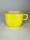 VINTAGE Glasbake J-2265 Yellow Square Milk Glass Coffee Mug Cup Made In U.S.A