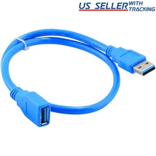 (5-pack) USB 3.0 Extension Cable Cord Standard Type A Male to Female 1 FT 5X