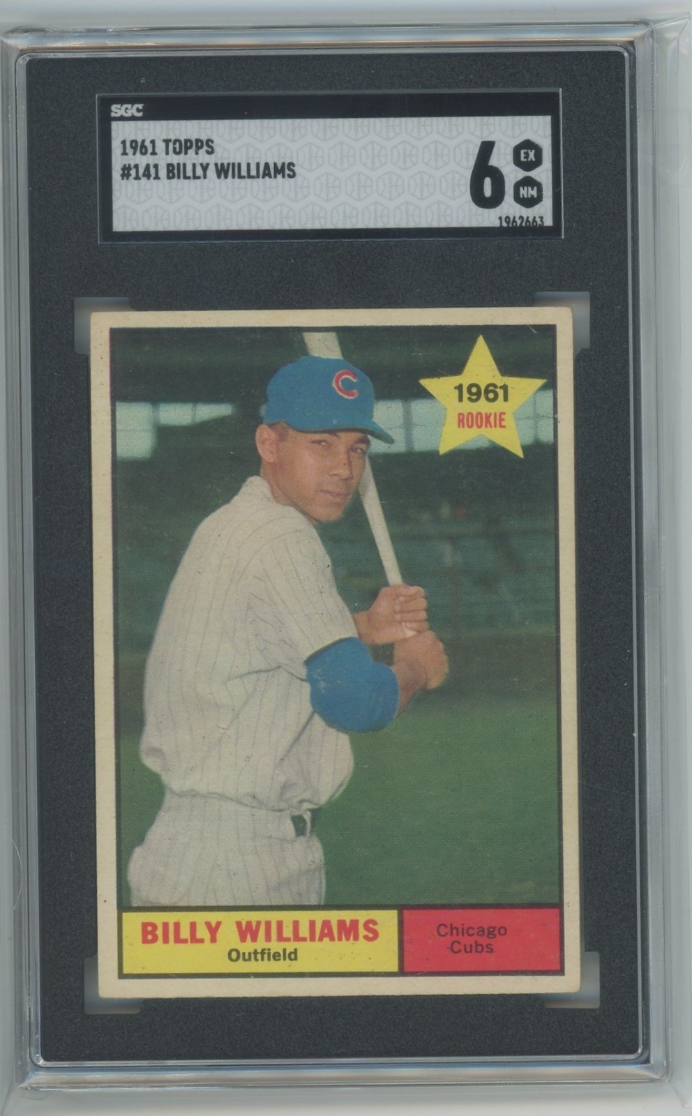 1961 Topps Baseball #141 BILLY WILLIAMS Rookie Card RC SGC 6 Chicago Cubs HOF
