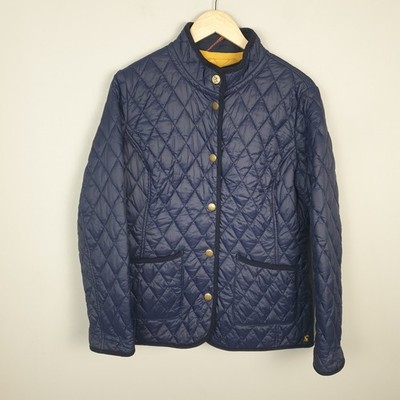 Joules Oakwood Steppjacke UK 12 Navy Blue Diamond Quilt Country Style