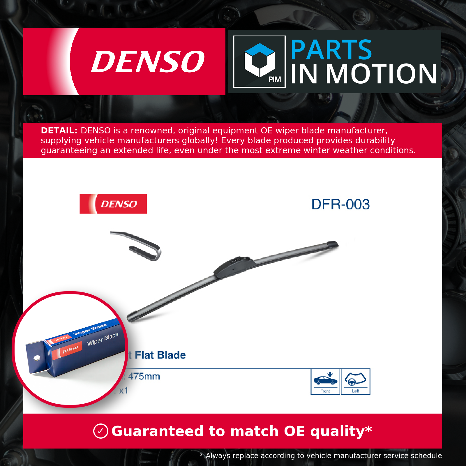 Wiper Blade fits VAUXHALL VECTRA B, C 95 to 09 Windscreen Denso Quality New