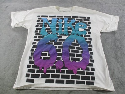 Nike 6.0 Shirt Mens Large White Brick Wall Drip Graphic Skater Tee Streetwear