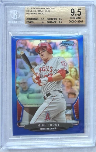2013 Bowman Chrome Mike Trout Blue Refractor /250, BGS 9.5 w/10 *True Gem+*