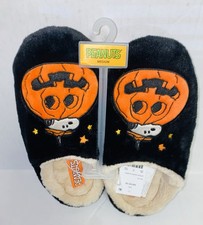 New with Tags Adult Peanuts Halloween Snoopy In Jack-o-lantern Slippers Size Med