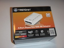 TRENDnet TPL-4052E 500 MB/s Powerline AV 4x Port Ethernet Adapter, Open Box