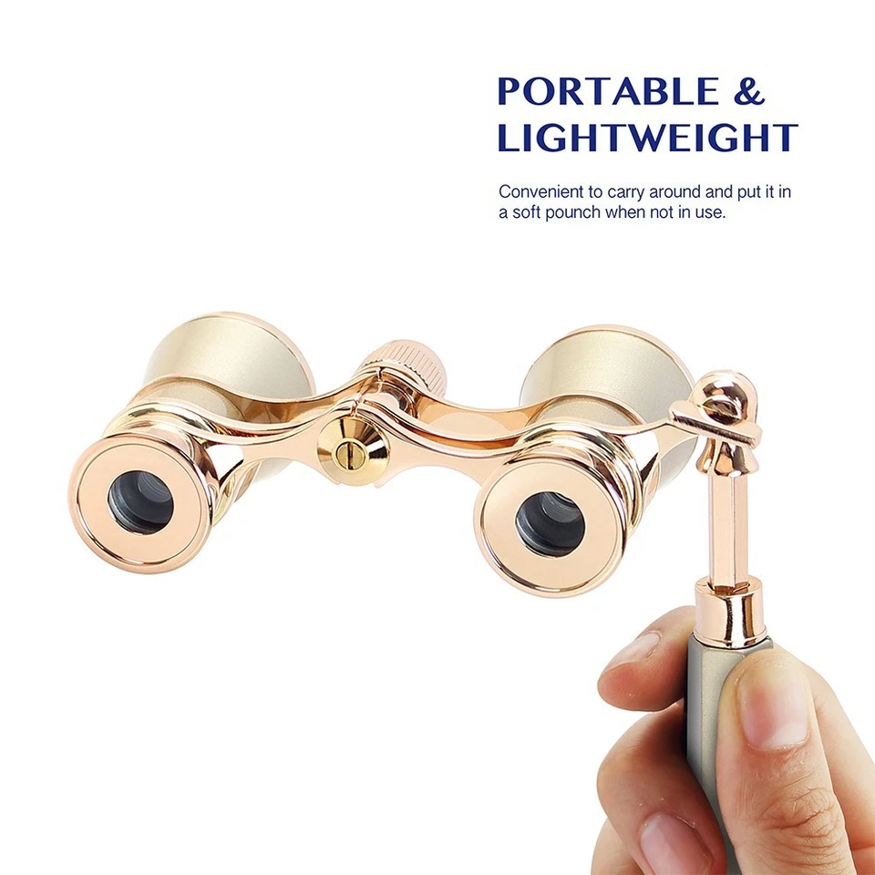 3X25 Opera Glass Compect Metal Binoculars with Handle for Adults Women Gift - Image 3 of 4