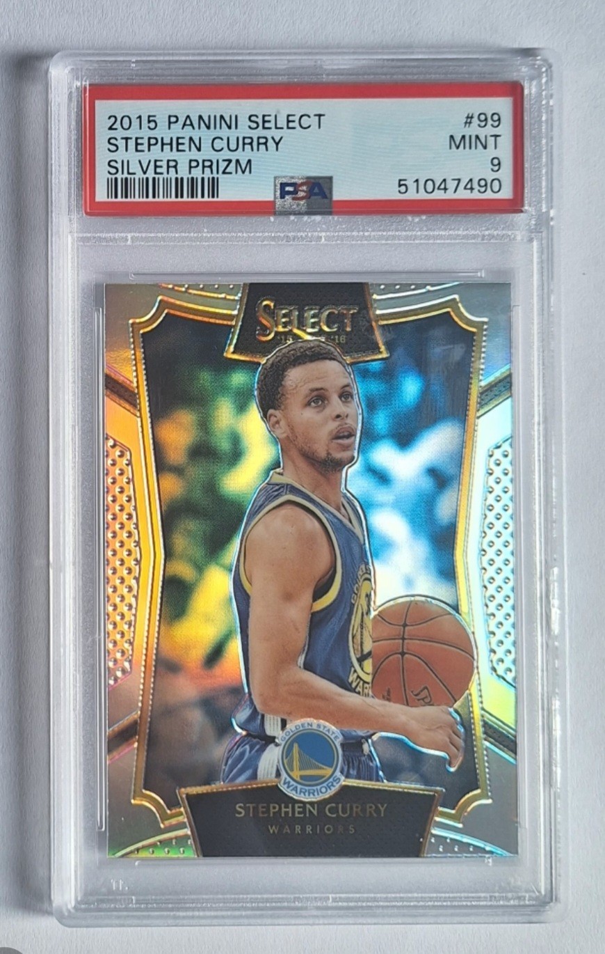 2015-16 Panini Select #99 Stephen Curry Silver Prizm PSA 9 Warriors MVP