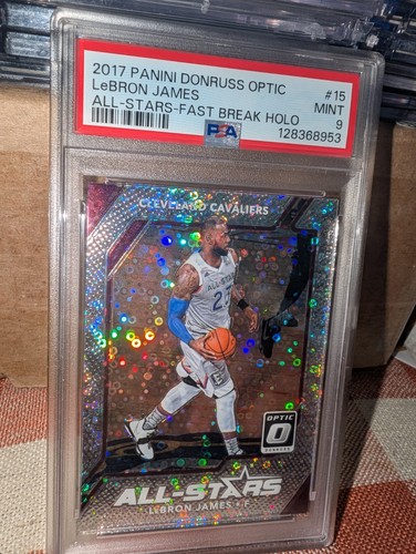 LeBron James [Fast Break Holo] #15 2017 Panini Donruss Optic All-Stars card