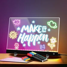 16-Inch LED Note Board with 7 Colors  4 Modes, Light Up Drawing Board with 16...