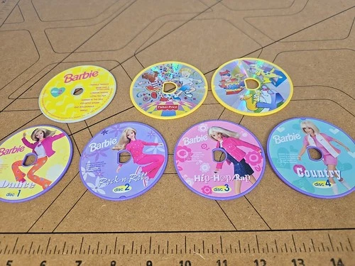 Vintage 1999 Barbie Dance With Me Talking Boombox Replacement CDs Set Of 7 EUC