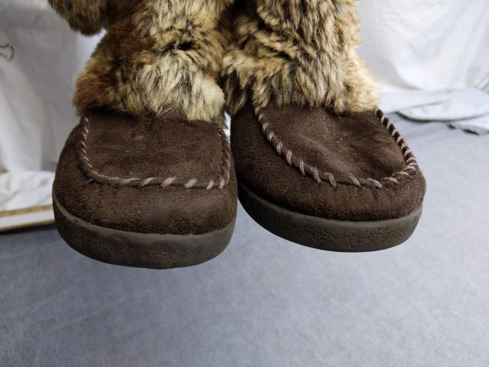 American Eagle Botas Mujer Talla 7 Marrón Imitación Piel Mocasín Invierno Gamuza Zapatillas Foto 4 de 4