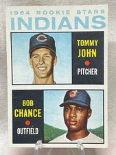 1964 Topps #146 Indians Rookie Stars - Tommy John/Bob Chance EX