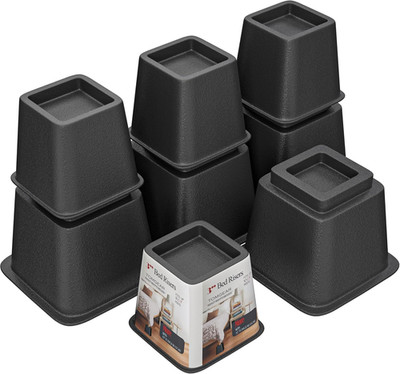 Bed Risers 8 Inch, Heavy Duty Bed Lifts in Heights of 3, 5 or 8 Inches, Stackabl