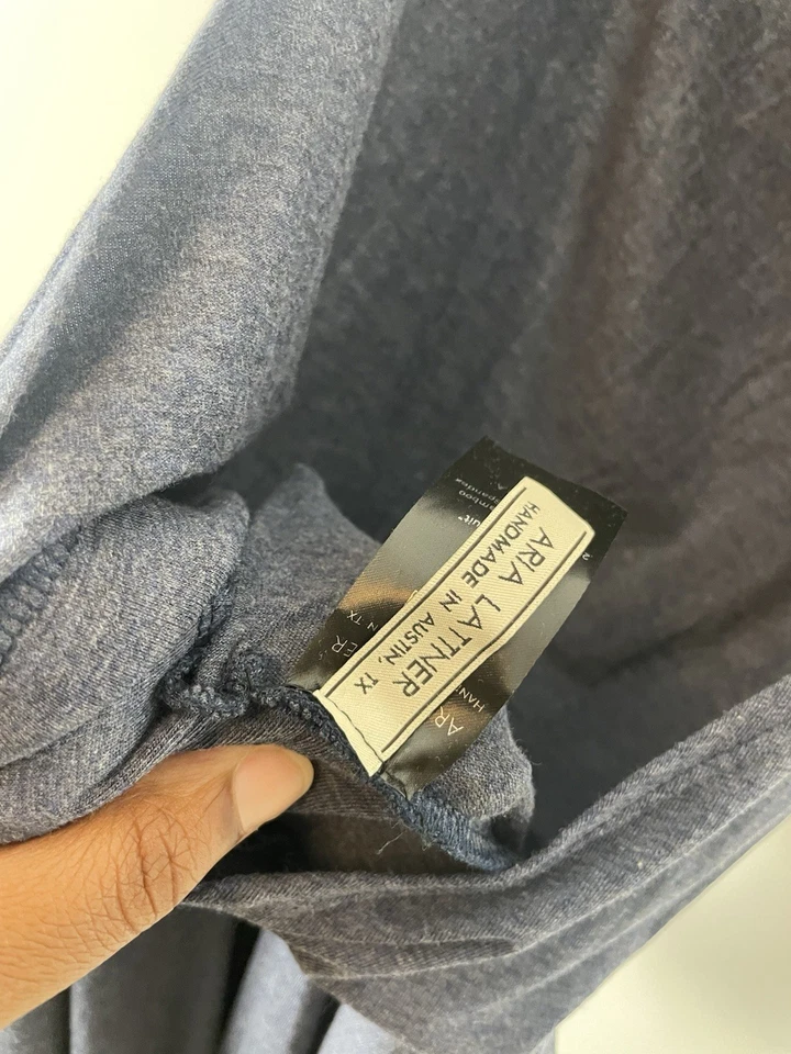 Aria Lattner Handmade Halter Aria Jumpsuit Size Small Navy Blue Stretch - Image 2 of 4