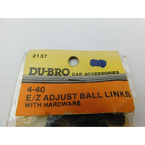 NOS DU-BRO Cat. No. 2137 Adjustable Ball Links 4-40 w/Hardware New Old Stock RC - Picture 2 of 2