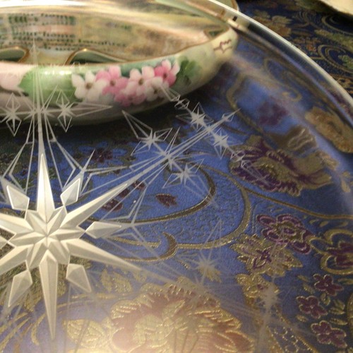 Vintage Art Glass Platter Decorated w/6 Pointed Star Signed by Artist! - Photo 3/10